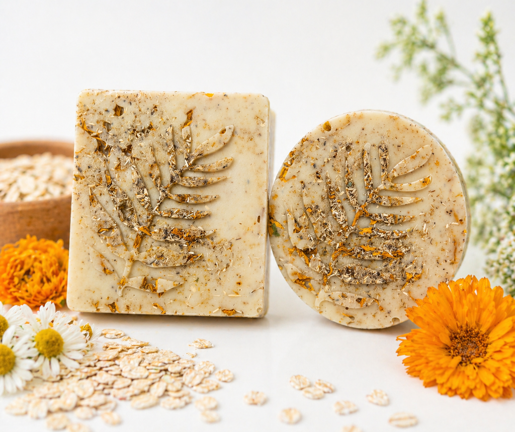 Chamomile, Calendula & Oatmeal Soap - Jabón de Manzanilla, Caléndula y Avena