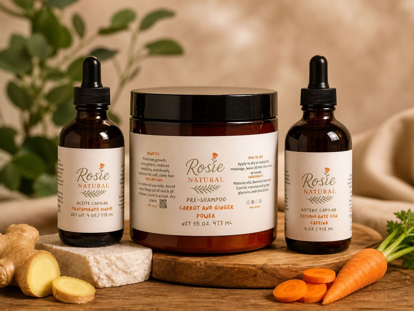 Carrot & Ginger Hair Care Kit - Kit Capilar de Zanahoria y Jengibre