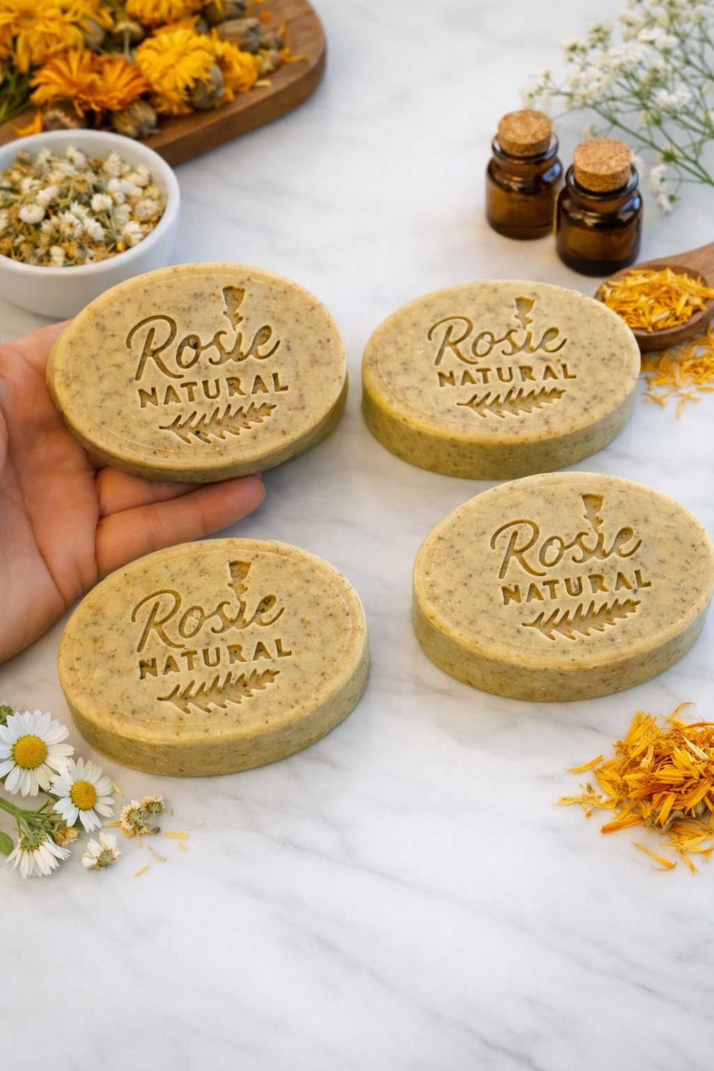 Calendula and chamomile soap - jabón de caléndula y manzanilla