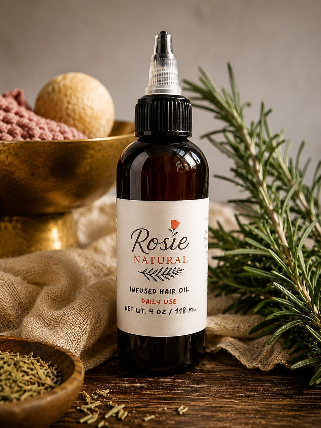 Kit Capilar de Aceite Macerado de Romero y Gotero de Cafeína y Especias - Rosemary Infused Oil & Caffeine + Spice Hair Dropper Kit