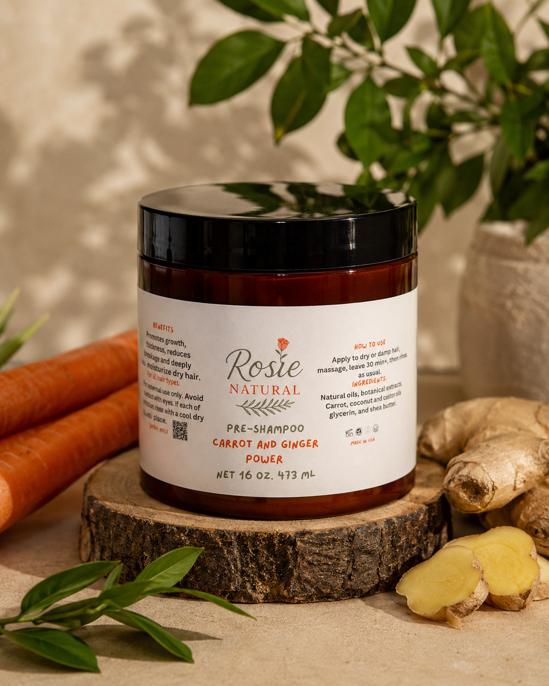Carrot & Ginger Pre-shampoo - Prepoo de Zanahoria y jengibre