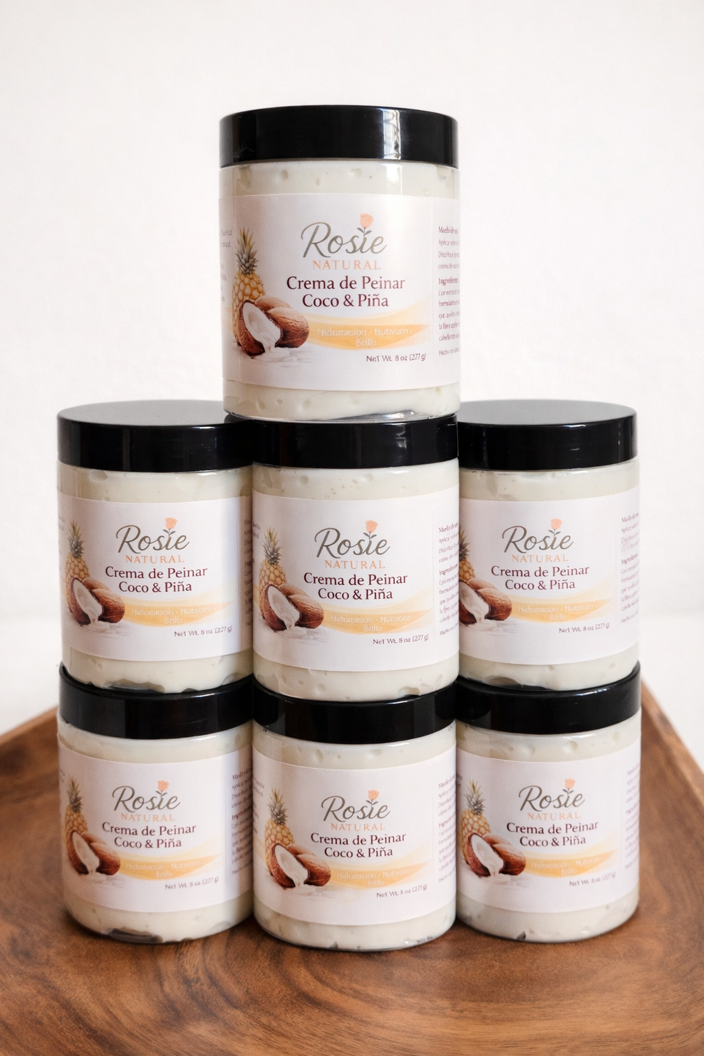 Crema de Peinar Coco & Piña – Hidratación y Nutrición - Coconut & Pineapple Leave-In Cream 🥥🍍