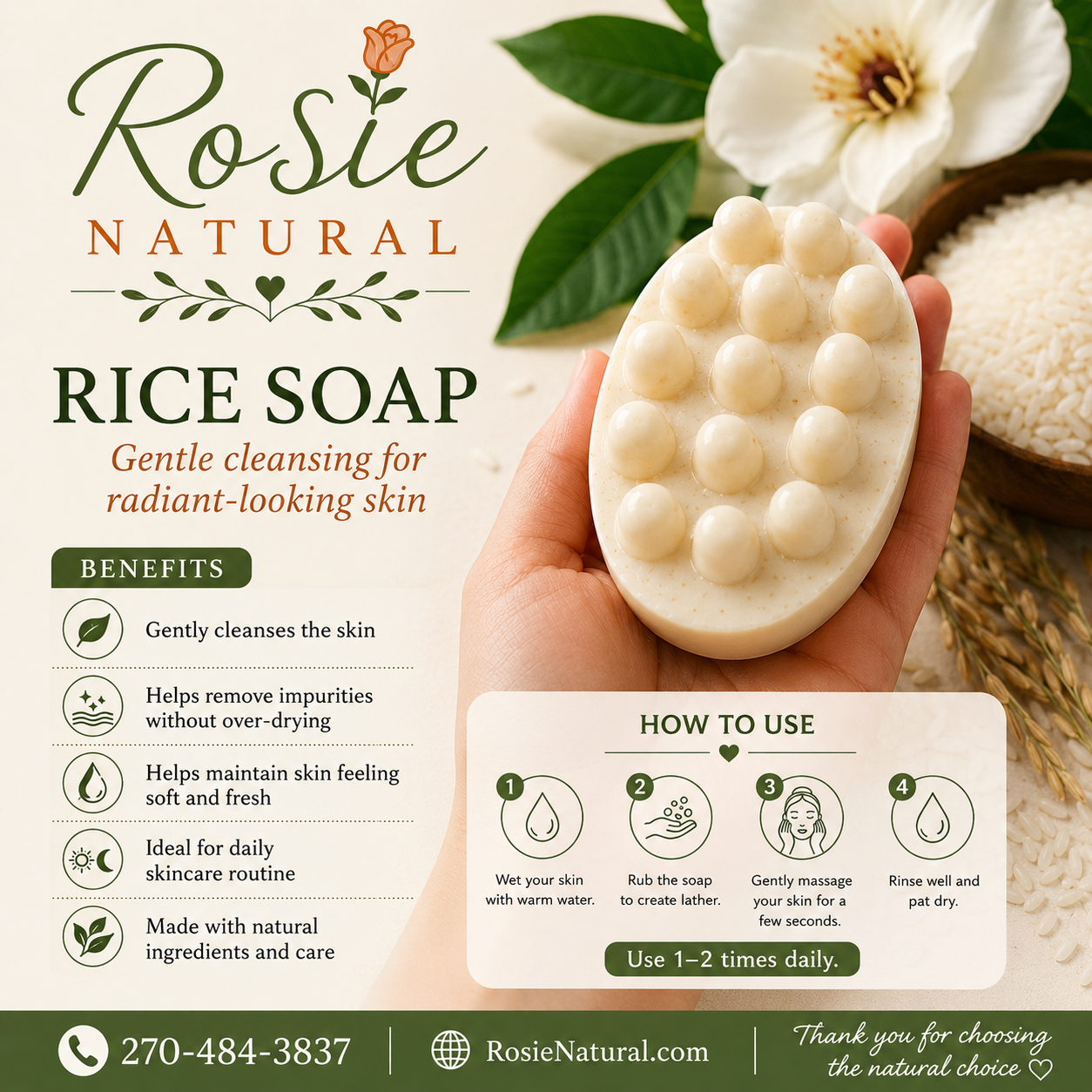Rice Soap - jabón de arroz